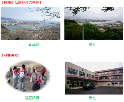 日和山公園からの景色と商業高校の４年前と現在