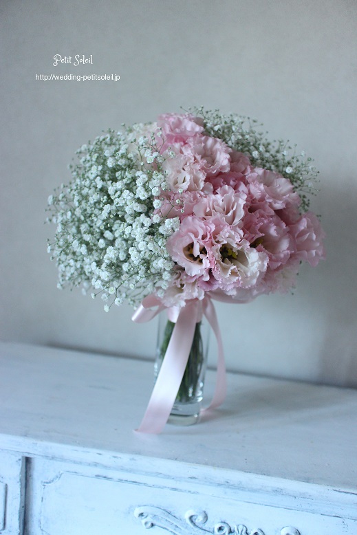 かすみ草ブーケ　ピンク　baby's breath　bouquet　pink