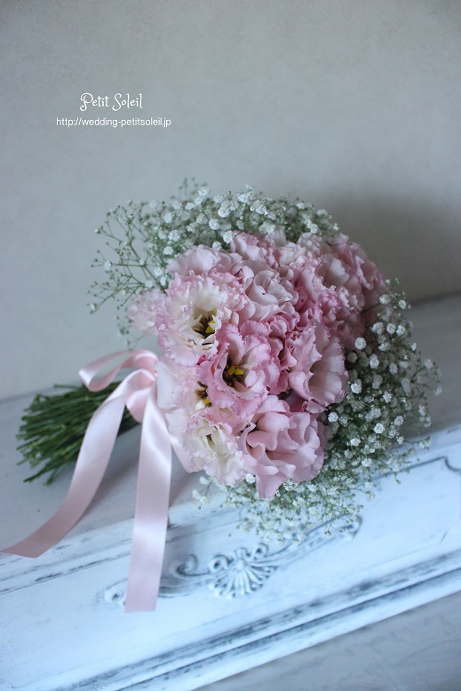 かすみ草ブーケ　ピンク　baby's breath　bouquet　pink