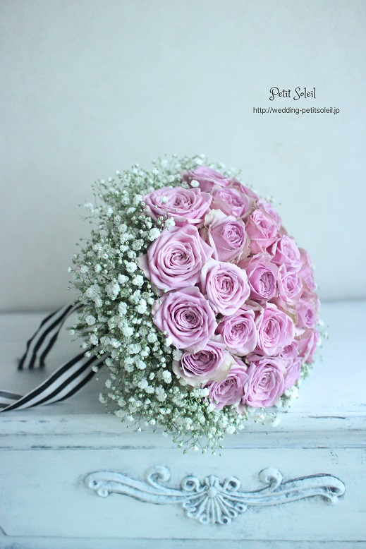 かすみ草とバラのブーケ　Gypsophila　rose　bouquet