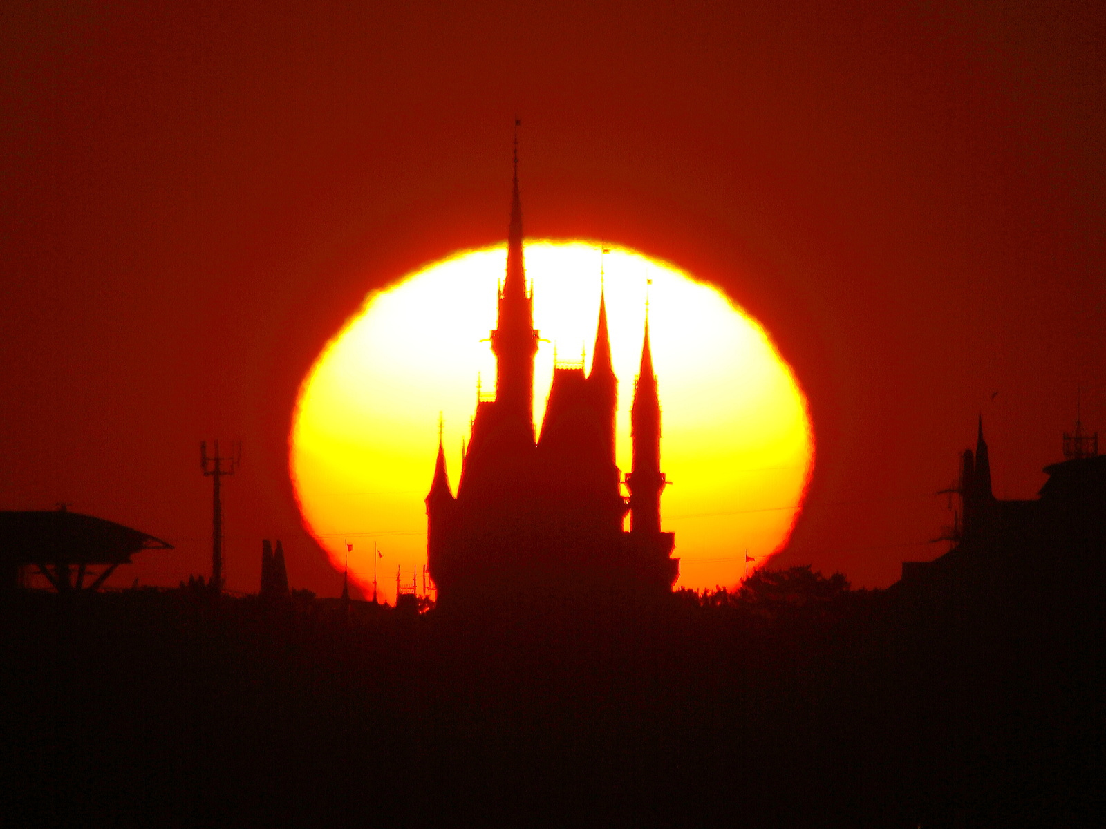 東京写真館 夜明けのシンデレラ城 日の出 太陽